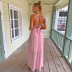 Slim sling Backless lace-up solid color Dress NSJLL117222