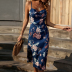 summer sexy floral printed slit sling long dress NSYID117633