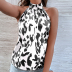 summer sleeveless halterneck backless printed vest NSYID117631