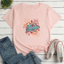 Letter Heart Flower Print short sleeve Loose T-Shirt NSYAY117674