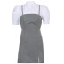 puff sleeve lapel shirt and cross sling lace-up slim dress set NSGWY123146