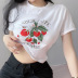 strawberry print short-sleeved round neck slim short T-shirt NSGWY123154