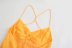 yellow low-cut silk satin texture midi sling long dress  NSAM123221