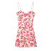 Summer Floral Print low-cut sling short tight Dress  NSAM123224