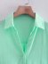 green mid-sleeved lapel slim loose shirt  NSAM123229