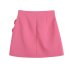 pink high-waist heart-shaped decorated silk satin texture skirt  NSAM123232