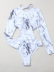 traje de baño de una pieza con cordones y espalda descubierta de manga larga con estampado de mármol NSCSY123255