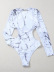 traje de baño de una pieza con cordones y espalda descubierta de manga larga con estampado de mármol NSCSY123255