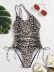 single-shoulder sling slim Drawstring Leopard Print One Piece Swimsuit NSCSY123256