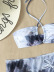 drawstring hanging neck lace-up gradient ink bikini three-piece set NSCSY123273
