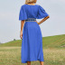 solid color ethnic style short sleeve dress NSGHF123284