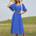 solid color ethnic style short sleeve dress NSGHF123284