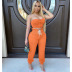 solid color tube top lace up trousers two-piece set NSHBG123305