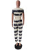 black and white striped short-sleeved t-shirt and trousers two-piece set NSFH123352