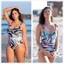 printing stitching backless one-piece swimsuit NSYLH123372