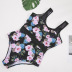 plus size mesh stitching printing one-piece swimsuit NSYLH123373