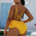 plus size V-neck solid color backless one-piece swimsuit NSYLH123377