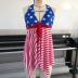 star and striped printed high waist split swimwear set NSYLH123380