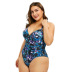 plus size printing multi-band with underwire one-piece swimsuit NSYLH123381