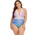 large size gradient color mermaid scale printing edge stitching one-piece swimsuit  NSJHD123418