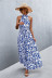 flower/polka dots print sleeveless round neck lace-up long dress NSLNZ123428