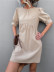 Round Neck Puff Sleeve loose short solid color Dress NSLNZ123434