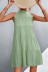 Sleeveless stand neck fungus edge loose solid color Dress NSLNZ123440