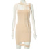 apricot perspective Mesh stitching Hollow tight short sling Dress  NSLHC123475