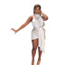 slim hanging neck baskless sleeveless solid color satin dress NSLHC123518