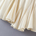 Spring solid color low-cut Sling pleated short Dress NSLQS123535