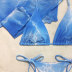 print hanging neck lace-up slim long sleeve bikini three-piece set NSLRS123575