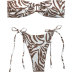 print lace-up high waist slim bikini two-piece set NSLRS123576