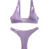 conjunto de dos piezas de bikini de color sólido con cintura alta y corte bajo con honda NSLRS123580