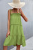 solid color Backless ruffled edge layered Cake Dress  NSLNZ123622
