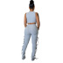 Hollow Sleeveless Tight round neck lace-up high waist Solid Color vest and pant set NSCYF123738