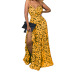 Vestido escotado con tirantes divididos y estampado floral de verano NSJZC123746