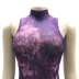 purple perspective mesh print sleeveless backless slim long dress  NSHBG123777