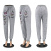 pantalones con cordón y cintura alta con estampado de mariposas NSHBG123786