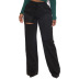pantalones deportivos de tiro alto y pernera ancha con rotos en color liso NSHBG123788