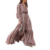v-neck Bohemian Print Long sleeve Dress NSONF123808