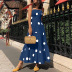 polka dot printed tube top slip dress NSONF123831