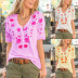 embroidery lace short-sleeved T-shirt NSONF123845