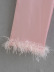 solid color Feather Decoration Pants NSLQS123849