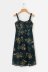 low cut mid-length printed suspender dress NSLQS123868