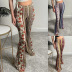 high waist Bohemian style Printed bootcut Leggings NSONF123905