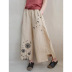 pantalones rectos holgados de lino y algodón estampados NSONF123912