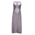 V-Neck Loose Split Sleeveless Cotton Linen Print Dress NSONF123916