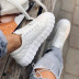 solid color flat bottom strap sneakers NSJJX123921