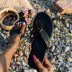 Chanclas de playa tejidas a mano de color liso Zapatillas planas NSHYR123932