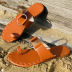 pantuflas planas de playa con aro de hierro de color liso NSHYR123935